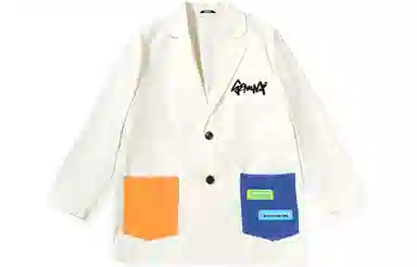 GENANX Asymmetric Colorblock Pocket Blazer