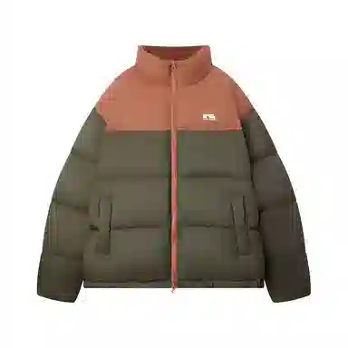 江南先生 美式复古立领拼接面包服羽绒服 男女同款