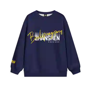 腾讯视频草场地 《斩神之凡尘神域》官方系列 字母动漫印花宽松舒适百搭保暖圆领透气卫衣 男女同款 藏青色