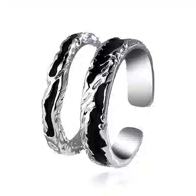 华髻 中国风复古暗影 国潮国风高级 小众设计 日常不规则设计 戒指 男女同款情侣款 礼物