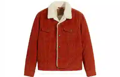 Levi's Faux Corduroy Collar Denim Jacket Red