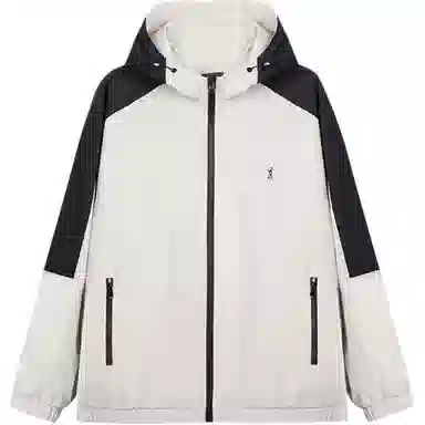 才子 连帽撞色拼接休闲夹克 男款