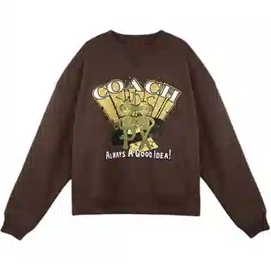 Coach Logo Crewneck Sweatshirt Cocoa