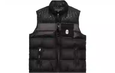 COACH Logo Down Vest Black