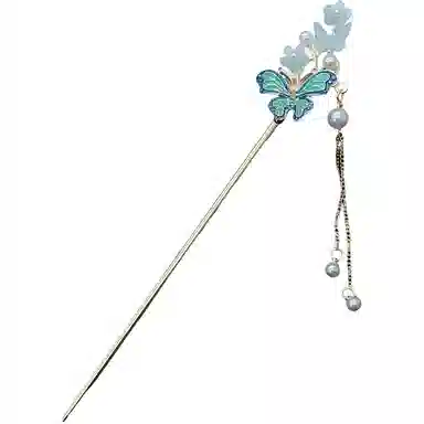 【蝴蝶泉边】 指尖瑰宝 新中式花朵古风发饰高级感满满流苏步摇汉服旗袍盘发发钗精致大气 镀银 发簪 女款