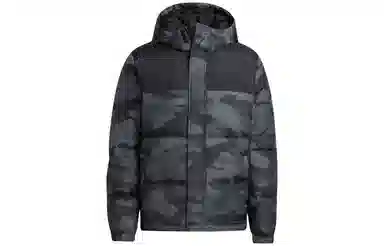 adidas Neo Zip-Up Camouflage Hoodie Down Jacket Black