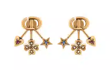 Dior Logo Earrings Gold