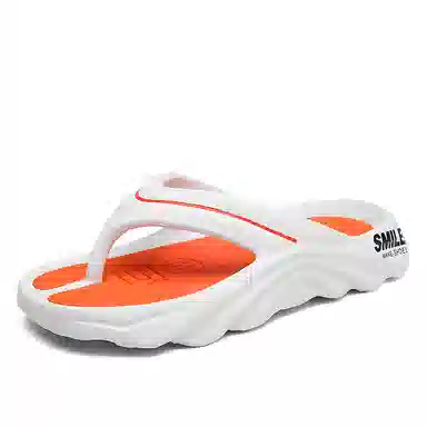 南极人 拼色设计潮流时尚居家户外踩屎感软底 防磨防滑人字拖鞋 男款