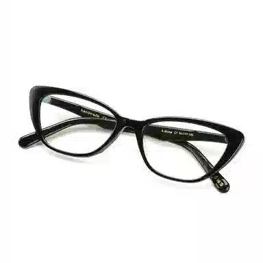 青雉作 高颧骨显脸小复古倒梯形 酷酸板材 猫眼 光学镜架 女款 玳瑁色 黑色