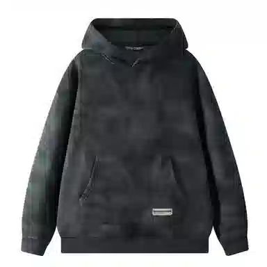 大卫贝肯 美式高街纯色宽松休闲连帽长袖卫衣 男女同款 深灰