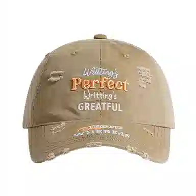 浪莎 日系复古磨破做旧重磅字母刺绣户外休闲工装慵懒风防晒遮阳时尚潮流百搭大头围显脸小 棉 鸭舌帽 男女同款情侣款