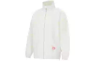 中国李宁 花卉立领宽松夹克外套 男女同款 白色