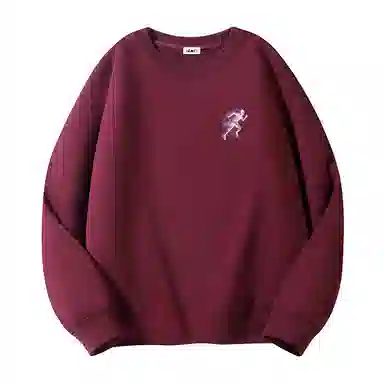 【dme】 美式圆领复古人物印花宽松百搭套头纯色长袖卫衣 男女同款