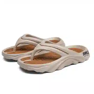 南极人 拼色设计潮流时尚居家户外踩屎感软底 防磨防滑人字拖鞋 男款