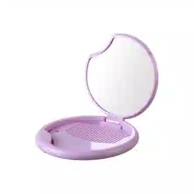 米甜兔 白色单面手持镜子 便捷