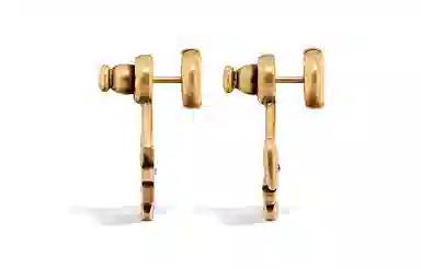 Dior Logo Earrings Gold
