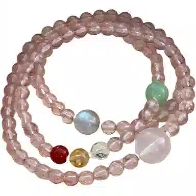 【好久不见】 指尖瑰宝 招财纳福好运常在招桃花财源不断时来运转未来可期前程似锦多圈少女心#好运天然 草莓晶 手串 女款