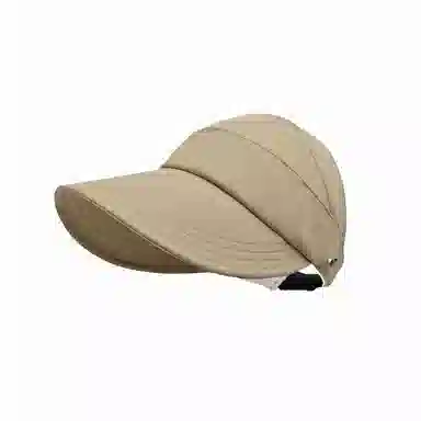 北极绒 夏季速干空顶遮脸扎马尾百搭大头围显脸小遮阳户外出游 聚酯纤维 防晒帽 男女同款情侣款