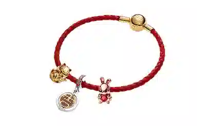 Pandora Bracelet Set Red Rope