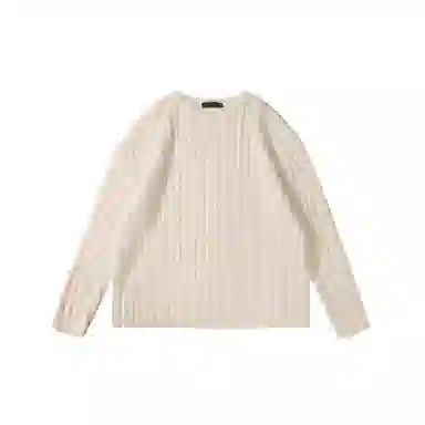 我是大卫 慵懒条纹圆领套头保暖针织衫 男女同款