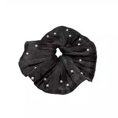 水中玉 超大号网纱仿珍珠大肠发圈扎头发褶皱肥肠发绳头花头饰 皮筋 头绳 女款