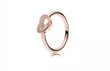 Pandora Shining Puzzle Heart Ring Rose Gold