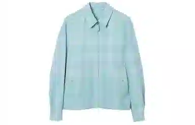 Burberry SS23 Check Print Zip Jacket Blue