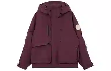 鸭鸭  纯色宽松连帽  防风冲锋衣 男女同款