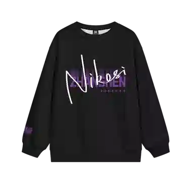 腾讯视频草场地 《斩神之凡尘神域》官方系列 字母动漫印花宽松舒适百搭套头卫衣 男女同款 黑色