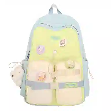 揽月 简约撞色可爱校园通勤 尼龙 双肩包 女款 多色