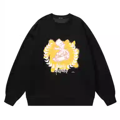 The Simpsons Loose Letter Casual Heavyweight Long Sleeve Sweatshirt