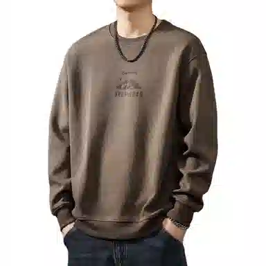 贵色 高端美式重磅扎染圆领印花卫衣 男款