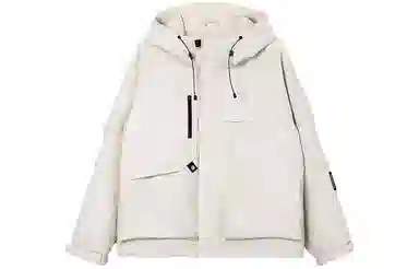 鸭鸭  纯色宽松连帽  防风冲锋衣 男女同款