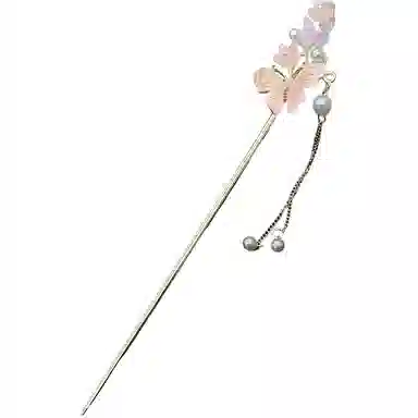 【蝴蝶泉边】 指尖瑰宝 新中式花朵古风发饰高级感满满流苏步摇汉服旗袍盘发发钗精致大气 镀银 发簪 女款