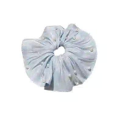 水中玉 超大号网纱仿珍珠大肠发圈扎头发褶皱肥肠发绳头花头饰 皮筋 头绳 女款