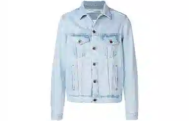 OFF-WHITE Logo Print Denim Jacket