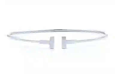 Tiffany T Narrow Coil 18K White Gold Bracelet
