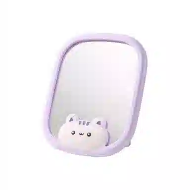 米甜兔 紫色方形化妆镜 便携