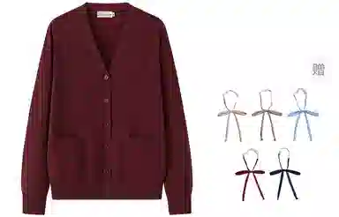 东鲸岁时记 马卡龙色小个子奶呼呼软糯松弛感开衫制服上衣针织衫 男女同款 灰野川 红色