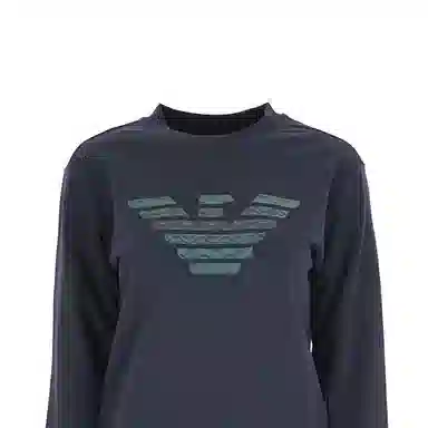 Emporio Armani Logo Print Sweatshirt Blue