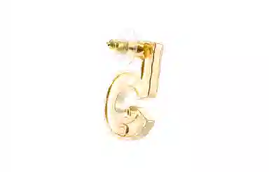 CHANEL 23S Classic Letter No.5 Earrings Black
