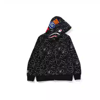 A BATHING APE Neon Camo Shark Hoodie
