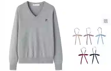 东鲸岁时记 复古加厚套头基础学院风针织衫 男女同款 灰色