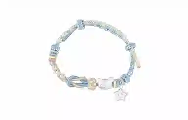 牧言 招财小猫 呆萌可爱简约小众设计高级感 立体清透圆润猫咪碎石编织绳可调节手饰 琉璃 手绳 女款