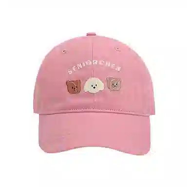 浪莎 日系可爱卡通小熊 轻薄透气户外出行防晒遮阳 时尚百搭大头围显脸小 棉 鸭舌帽 男女同款情侣款