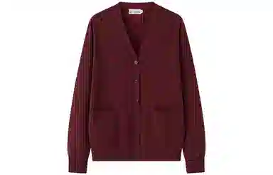 东鲸岁时记 马卡龙色小个子奶呼呼软糯松弛感开衫制服上衣针织衫 男女同款 灰野川 红色