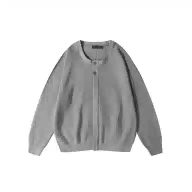 我是大卫 圆领休闲简约宽松长袖针织衫 男女同款 灰色