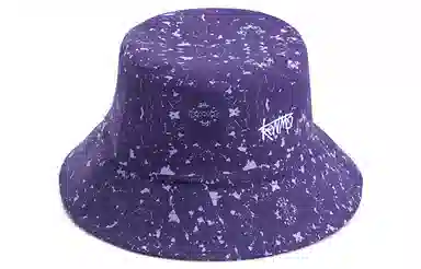 肯默 纯棉渔夫帽 抽象潮流印花 防晒遮阳帽 男女同款 黑色/白色/紫色