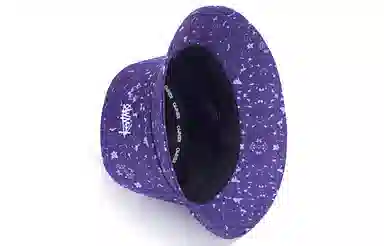 肯默 纯棉渔夫帽 抽象潮流印花 防晒遮阳帽 男女同款 黑色/白色/紫色