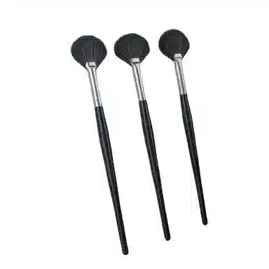 馨枕居  木柄软毛扇形刷细光峰化妆刷 细节